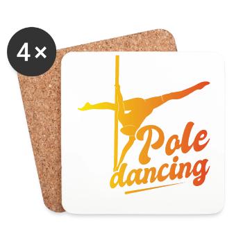Pole dance danseuse, pole dance, pole dance - Dessous de verre (lot de 4) - blanc - Devant