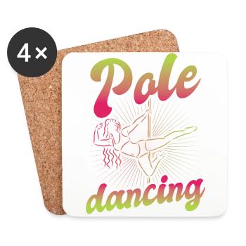 Pole dance danseuse, pole dance, pole dance - Dessous de verre (lot de 4) - blanc - Devant