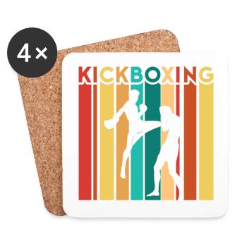 Kickboxer Martial Arts Kickboxing Kickboxen - Untersetzer (4er-Set) - Weiß - Vorne