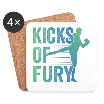 Kickboxer Martial Arts Kickboxing Kickboxen - Untersetzer (4er-Set) - Weiß - Vorne