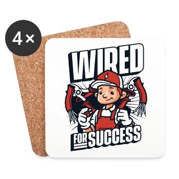 Wired For Success Technicien en électronique Ingénieur électricien - Dessous de verre (lot de 4) - blanc - Devant