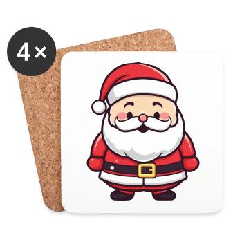 Père Noël Drôle Bande Dessinée Noël - Dessous de verre (lot de 4) - blanc - Devant