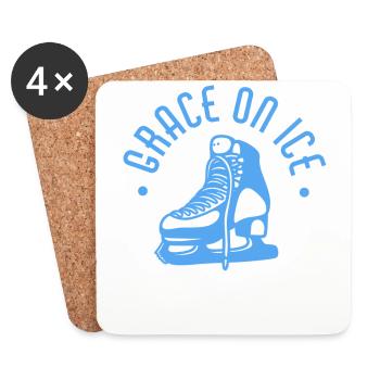 Patineur Artistique Club De Patinage Artistique Fille Patinage Sur Glace - Dessous de verre (lot de 4) - blanc - Devant