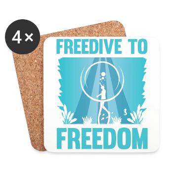 Tauchen, Apnoetauchen, Apnoe No Limit Freediving - Untersetzer (4er-Set) - Weiß - Vorne