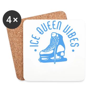 Patineur Artistique Club De Patinage Artistique Fille Patinage Sur Glace - Dessous de verre (lot de 4) - blanc - Devant