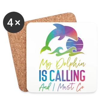 Dolphin Watercolor My Dolphin Is - Coasters (set of 4) - white - Front