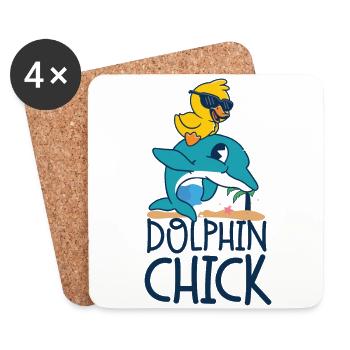Dolphin Chicken Dolphin Chick - Coasters (set of 4) - white - Front