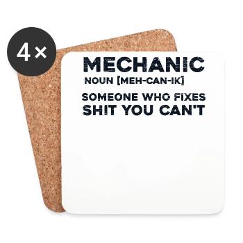 Mechanic Noun Definition Automechaniker Kfz - Untersetzer (4er-Set) - Weiß - Vorne