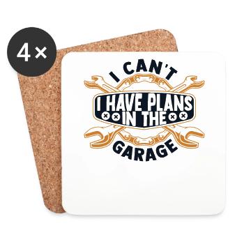 Je ne peux pas, j’ai des plans dans le garage Master Cars - Dessous de verre (lot de 4) - blanc - Devant