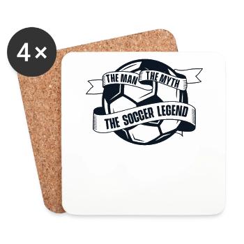 The Man The Myth The Soccer Legend Professional Soccer Player - Coasters (set of 4) - white - Front