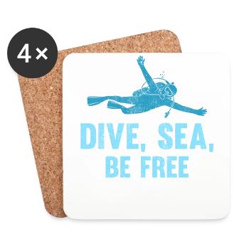 Scuba Diving, Scuba Diving, Holiday Sea Diver - Coasters (set of 4) - white - Front