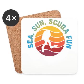Scuba Diving, Scuba Diving, Holiday Sea Diver - Coasters (set of 4) - white - Front