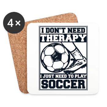 J’ai juste besoin de jouer au football Soccer God - Dessous de verre (lot de 4) - blanc - Devant