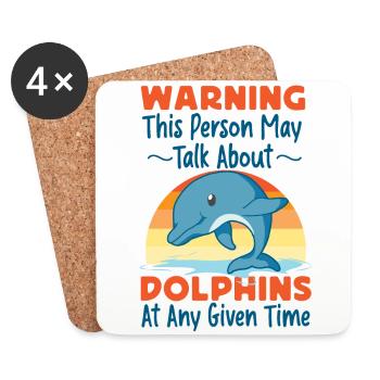 Dolphin Retro Avertir cette personne - Dessous de verre (lot de 4) - blanc - Devant