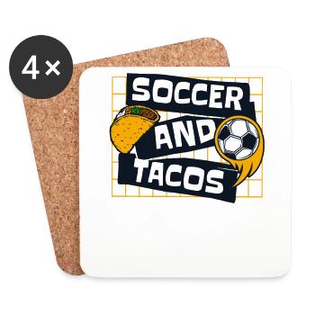 Soccer And Tacos Futbol Fußball Goal Keeper - Untersetzer (4er-Set) - Weiß - Vorne