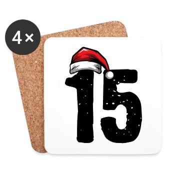 15 Numéro de Noël - Dessous de verre (lot de 4) - blanc - Devant
