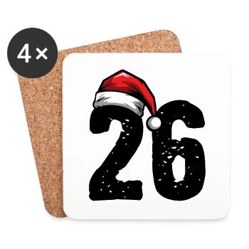 26 Zahl Weihnachten - Untersetzer (4er-Set) - Weiß - Vorne