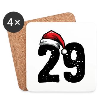 29 Zahl Weihnachten - Untersetzer (4er-Set) - Weiß - Vorne