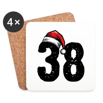38 Numéro Noël - Dessous de verre (lot de 4) - blanc - Devant