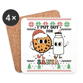 I put out for Santa - Funny Retro Ugly Christmas - Untersetzer (4er-Set) - Weiß - Vorne