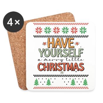 Have yourself a merry Christmas Retro Ugly Xmas - Untersetzer (4er-Set) - Weiß - Vorne