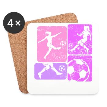 Women's Soccer, Women's Soccer, Women's Soccer - Coasters (set of 4) - white - Front