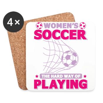 Women's Soccer, Women's Soccer, Women's Soccer - Coasters (set of 4) - white - Front