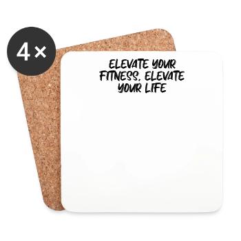 Fitness - Améliorez votre forme physique, améliorez votre vie - Dessous de verre (lot de 4) - blanc - Devant