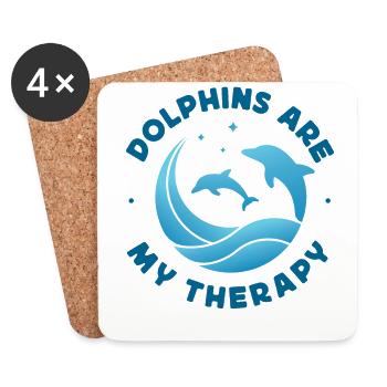 Dolphin Dolphins Are My Therapy - Coasters (set of 4) - white - Front