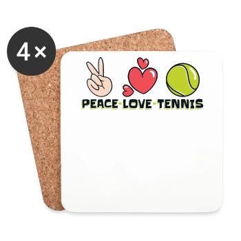 Peace Love Tennis Tennis Coach Tennis Player - Coasters (set of 4) - white - Front