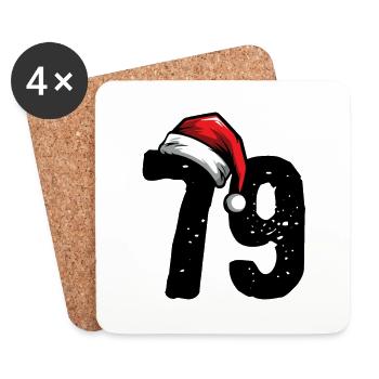 79 Zahl Weihnachten - Untersetzer (4er-Set) - Weiß - Vorne