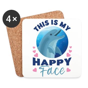 Dauphin C’est mon visage heureux - Dessous de verre (lot de 4) - blanc - Devant
