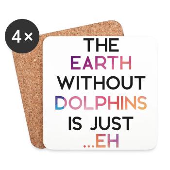 Dolphin The Earth Without Dolphins - Coasters (set of 4) - white - Front
