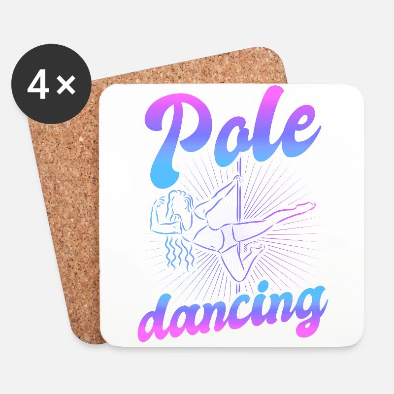 Pole Dance Tänzerin, Stangentanz, Pole Dancing - Untersetzer (4er-Set) - Weiß