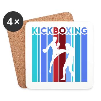 Kickboxer Martial Arts Kickboxing Kickboxen - Untersetzer (4er-Set) - Weiß - Vorne