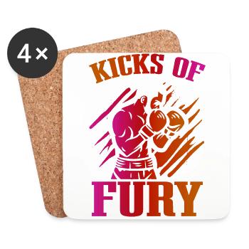Kickboxer Martial Arts Kickboxing Kickboxen - Untersetzer (4er-Set) - Weiß - Vorne