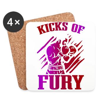 Kickboxer Martial Arts Kickboxing Kickboxen - Untersetzer (4er-Set) - Weiß - Vorne