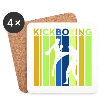 Kickboxer Martial Arts Kickboxing Kickboxen - Untersetzer (4er-Set) - Weiß - Vorne