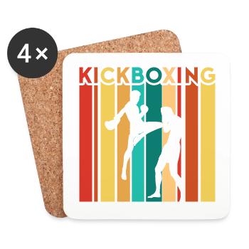 Kickboxer Martial Arts Kickboxing Kickboxen - Untersetzer (4er-Set) - Weiß - Vorne