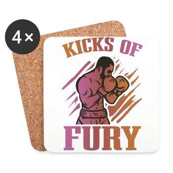 Kickboxer Martial Arts Kickboxing Kickboxen - Untersetzer (4er-Set) - Weiß - Vorne