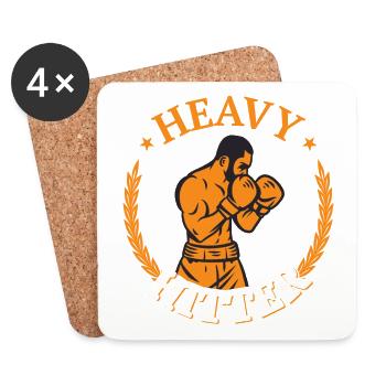 Boxe Arts martiaux Boxe Club de boxe Boxeurs - Dessous de verre (lot de 4) - blanc - Devant