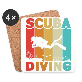 Scuba Diving, Scuba Diving, Holiday Sea Diver - Coasters (set of 4) - white - Front