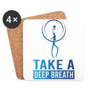 Tauchen, Apnoetauchen, Apnoe No Limit Freediving - Untersetzer (4er-Set) - Weiß - Vorne