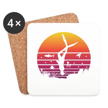 Diving, Apnea Diving, Apnea No Limit Freediving - Coasters (set of 4) - white - Front
