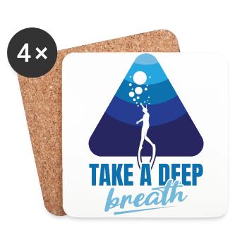 Diving, Apnea Diving, Apnea No Limit Freediving - Coasters (set of 4) - white - Front