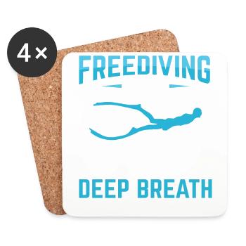Diving, Apnea Diving, Apnea No Limit Freediving - Coasters (set of 4) - white - Front