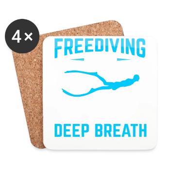 Diving, Apnea Diving, Apnea No Limit Freediving - Coasters (set of 4) - white - Front