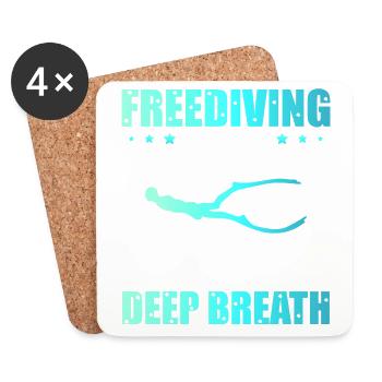 Diving, Apnea Diving, Apnea No Limit Freediving - Coasters (set of 4) - white - Front