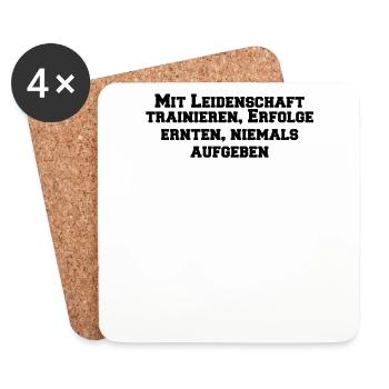 Fitness - Training with passion, success - Coasters (set of 4) - white - Front