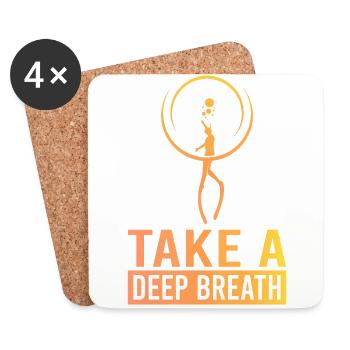 Tauchen, Apnoetauchen, Apnoe No Limit Freediving - Untersetzer (4er-Set) - Weiß - Vorne